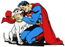 Superman with Krypto embroidery design