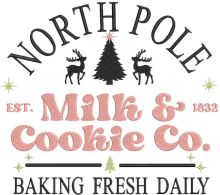Milk and cookies co embroidery design