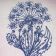 Dandelion dark blue embroidered design