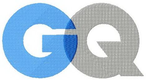 GQ magazine logo machine embroidery design