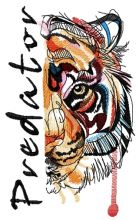 Bloody tiger muzzle predator embroidery design