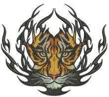 Tiger badge embroidery design