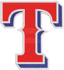Texas Rangers primary logo embroidery design