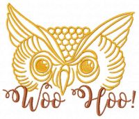 Diseño de bordado gratuito Búho Woo Hoo