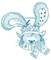 Bunny with stylish top hat 2 embroidery design