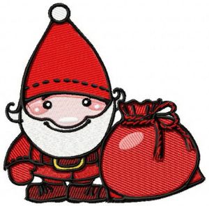Santa with Christmas gifts embroidery design