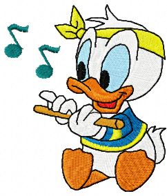 Donald Duck Plays the Trumpet machine embroidery design