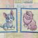 Blue nose friends cat and dog embroidered on potholders
