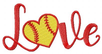 Baseball love machine embroidery design