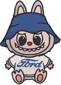 Labubu Ford embroidery design