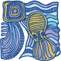 Octopus in the morning sun embroidery design