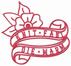 Knit fast ribbon embroidery design