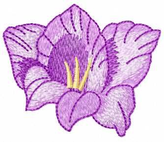 Violet flower free embroidery design 42