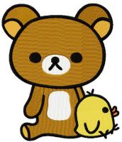 Rilakkuma with chicken embroidery design