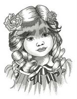 Lass embroidery design