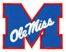 Ole Miss Rebels logo embroidery design