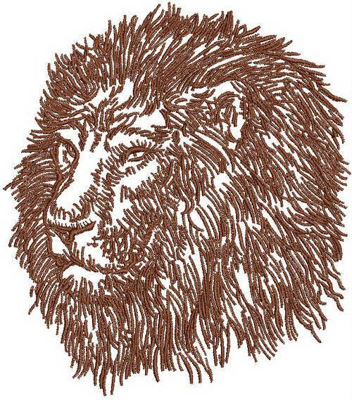 Lion machine embroidery design
