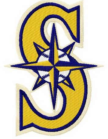 Seattle Mariners cap insignia machine embroidery design
