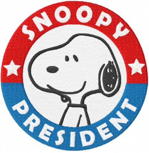 Snoopy president embroidery design