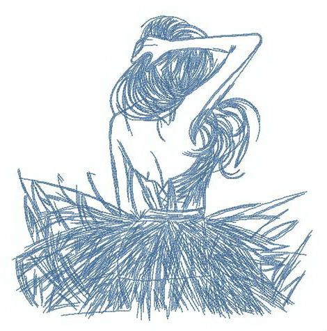 Young dancer machine embroidery design