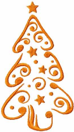 СChristmas tree free embroidery design