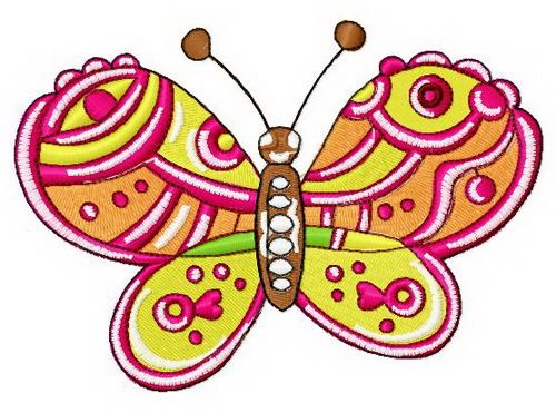 Funny butterfly machine embroidery design