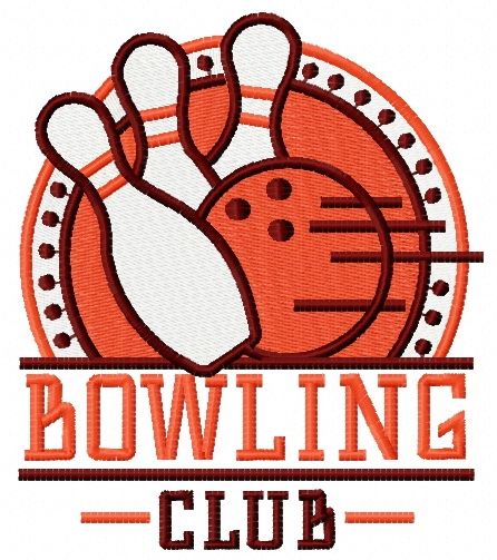 Bowling club 5 machine embroidery design