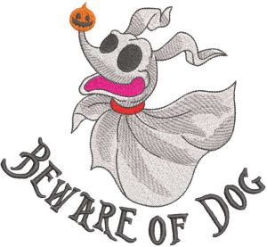 Beware of dog embroidery design