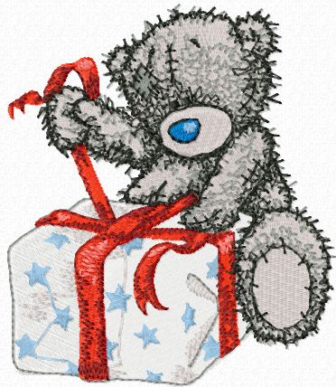 Teddy Bear Christmas coming soon machine embroidery design