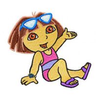 Dora the Explorer in the Beach embroidery design