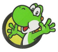 Happy Yoshi badge embroidery design