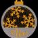 Christmas ball gold and silver snowflakes with name alice embroidery design.