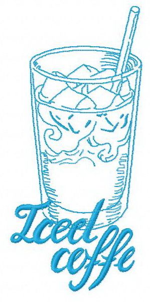 Iced coffee 2 machine embroidery design      