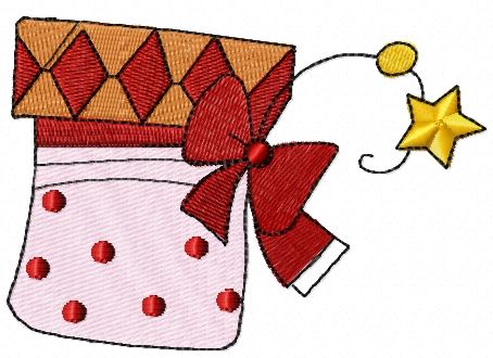Gift box free machine embroidery design