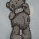 Teddy bear bye bye design on embroidered table cloth