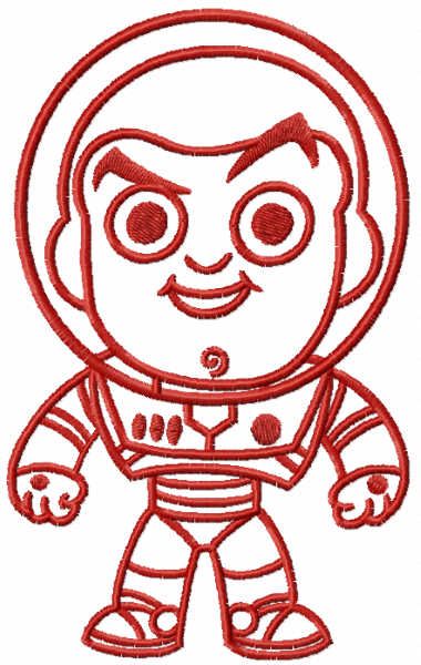 Red chibi Buzz embroidery design