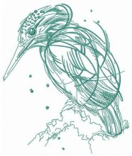 Woodpecker sketch embroidery design