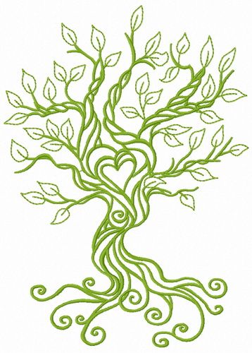 Spring tree of love 2 machine embroidery design