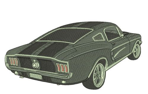 Mustang car 2 machine embroidery design         