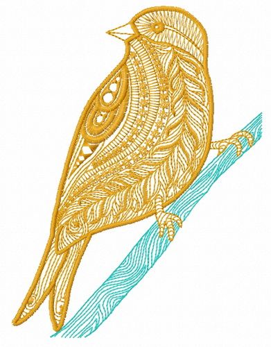 Mosaic bird machine embroidery design