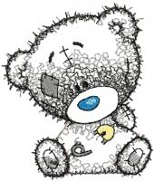 Teddy bear I dressed myself applique embroidery design