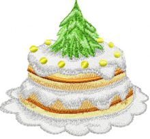 Christmas cake small embroidery design
