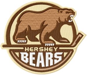Hershey Bears logo embroidery design
