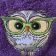 Owl with green glasses machine embroidery design
