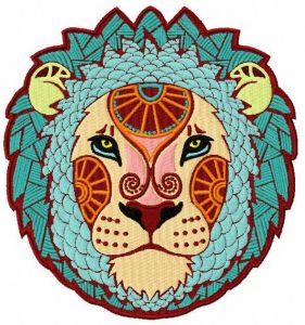 Zodiac sign Leo embroidery design