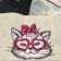 kitty with glasses embroidery design