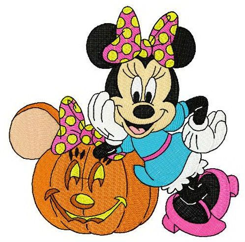 Minnie styled pumpkin machine embroidery design