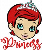 Princess face embroidery design