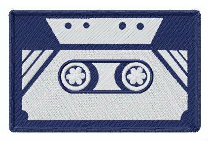 Cassette tape machine embroidery design