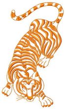 Tiger hunting embroidery design